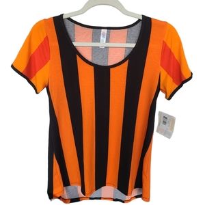 Orange and black striped tee XXS Lularoe